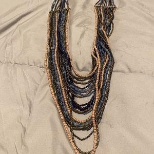 Boho multi layered statement necklace